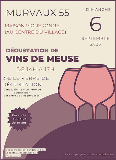 Murvaux, dégustation vin le dimanche 6 septembre